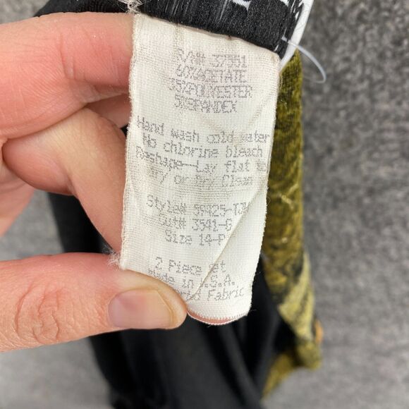 Petite Focus Blazer Women 14P Petite Green Striped Collared Open Front Casual - Picture 6 of 7